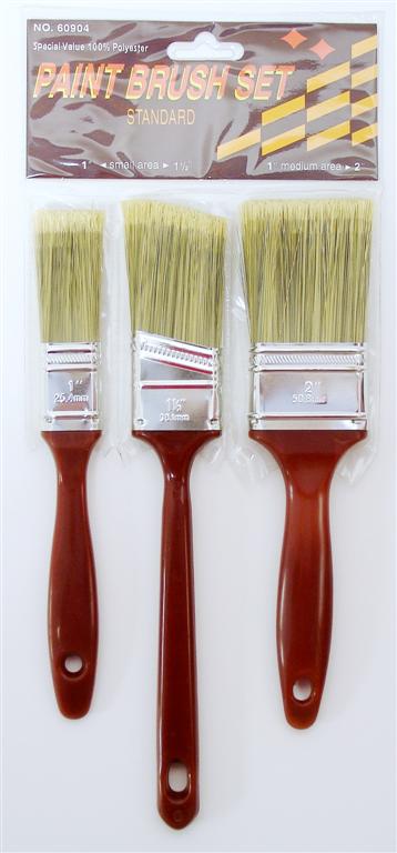 3 PC BEST POLYESTER BRUSH SET   PK 12