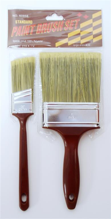 2 Piece Polyester PAINT Brush Sets pk 12