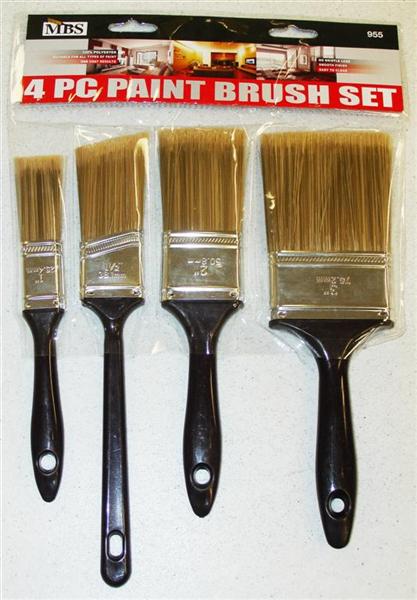 4 Piece Polyester PAINT Brush Sets pk12