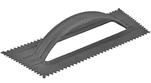 4.25'' x 9.5'' Black Trowel 1/16'' V Notched Case Pack 12