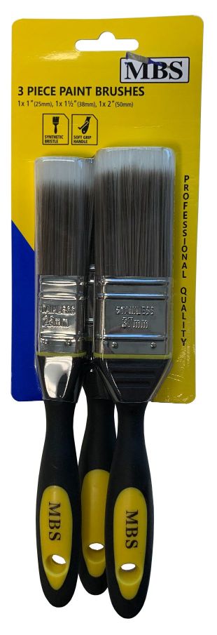 3PC PAINT Brush Set 1'',1.5'', 2'', Pro Quality Case Pack 12-36