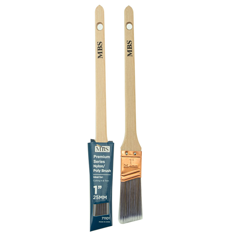 BRUSH 1'' ANGLE, PRO, COPPER-F, WOOD THIN HANDLE 12-240\