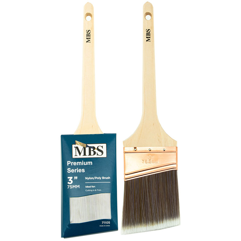 BRUSH 3'' ANGLE, PRO, COPPER-F, WOOD THIN HANDLE 6-96\