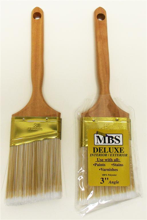 3'' Deluxe paint Brush, Angled with Wood Sash Handle