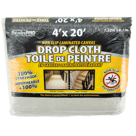 Drop Cloth 4' x 20' 8 oz. Canvas Laminated ONE Side