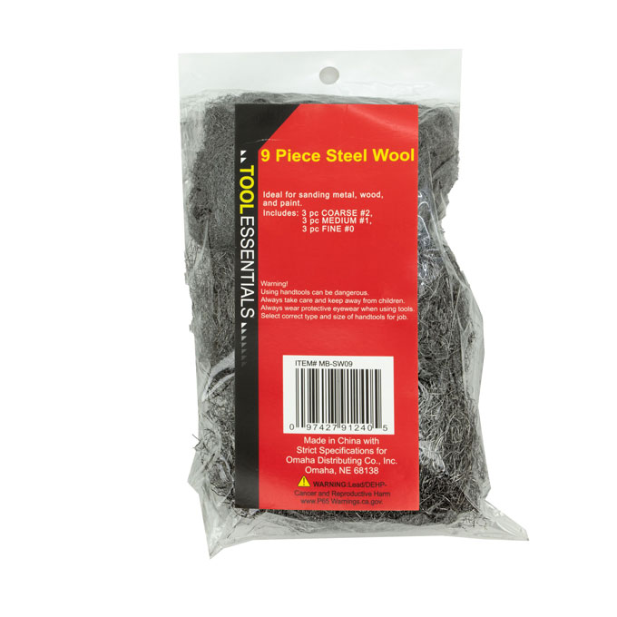 9PC STEEL Wool Set Fine, Medium, Coarse