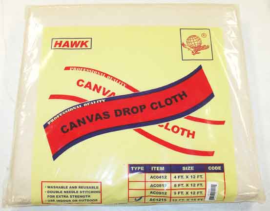 CANVAS DROP CLOTH, 12' X 15', 6OZ PROFESSIONAL, CASE PACK 6