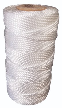 MASON LINE-TWINE, WHITE, #18, 48 LB. TEST, TWISTED FOR STRENGTH