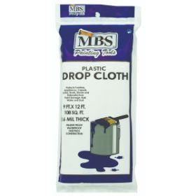 9' x 12' High Density Plastic Drop Cloth - 0.6 Mil Thick