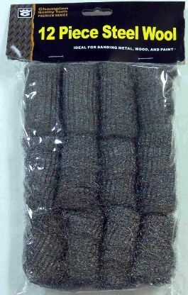 12 PIECE STEEL WOOL, ASSORTED GRADES