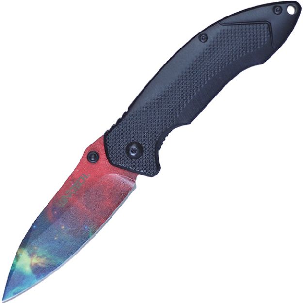 Assisted Open POCKET KNIFE Galaxy Design Red