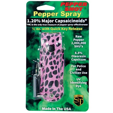 Pepper Shot 1.2% MC 1/2 oz pepper spray fashion leatherette