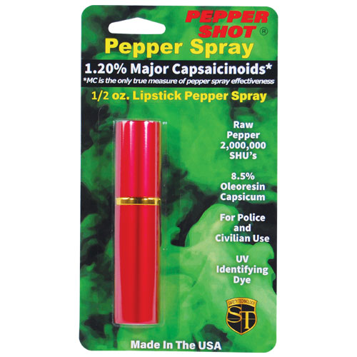 Pepper Shot 1.2% MC 1/2 oz LIPSTICK pepper spray red