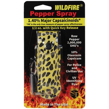 Wildfire 1.4% MC 1/2 oz pepper spray fashion leatherette holster