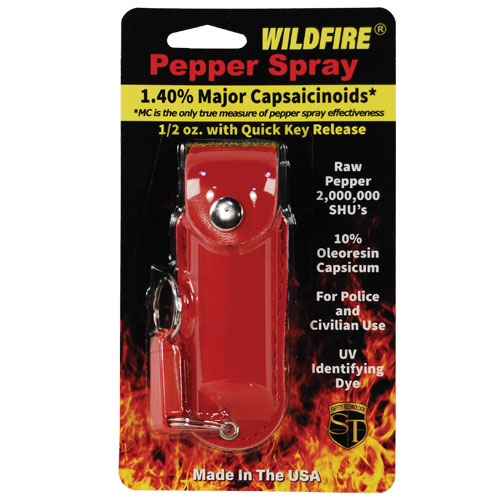 Wildfire 1.4% MC 1/2 oz pepper spray leatherette holster