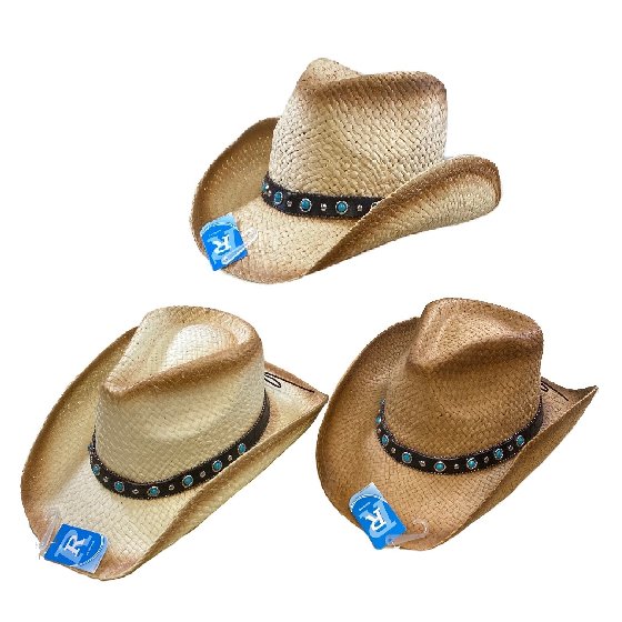 Classic Woven COWBOY HAT [Turquiose HAT Band]