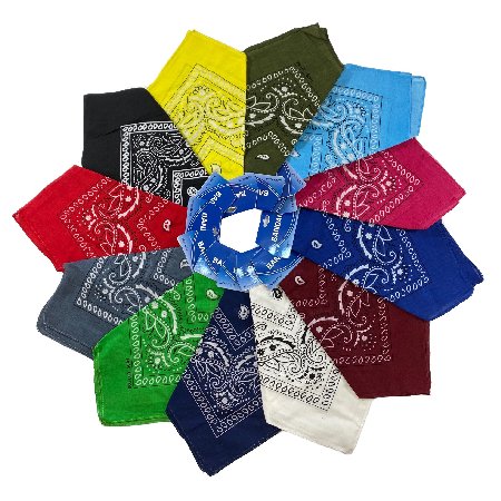 * .Bandanas-ASSORTED Paisley with Hang Tag