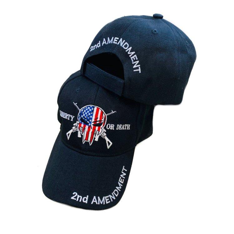 *LIBERTY OR DEATH Hat [American Flag SKULL] 2nd Amendment
