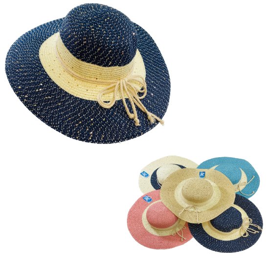 LADIES Large-Brim Fashion Hat [Two-Tone with Sequins]