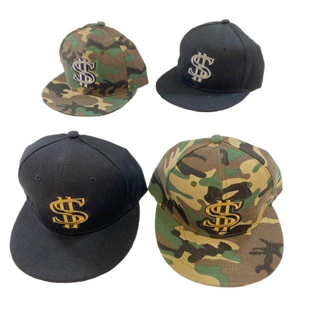 Snap Back Flat Bill HAT [$-Black/Camo]