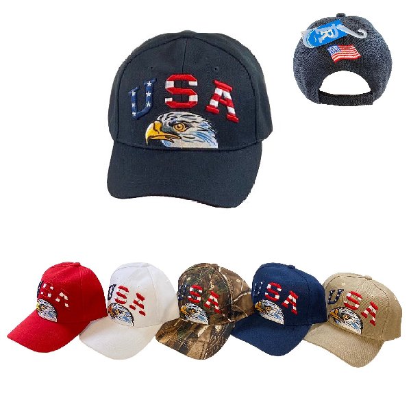 USA [Flag Letters] Hat with EAGLE Head