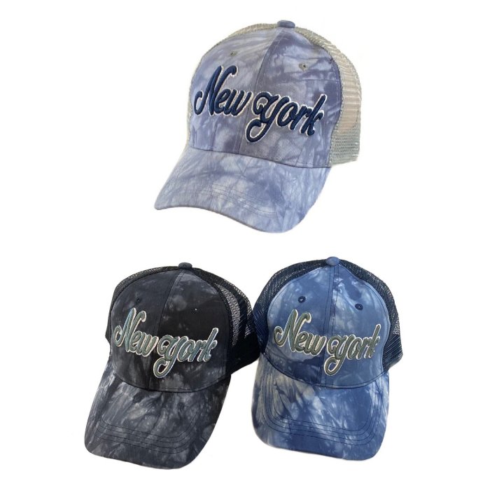 Summer Mesh Ball Cap/Tie-Dye Script NEW York