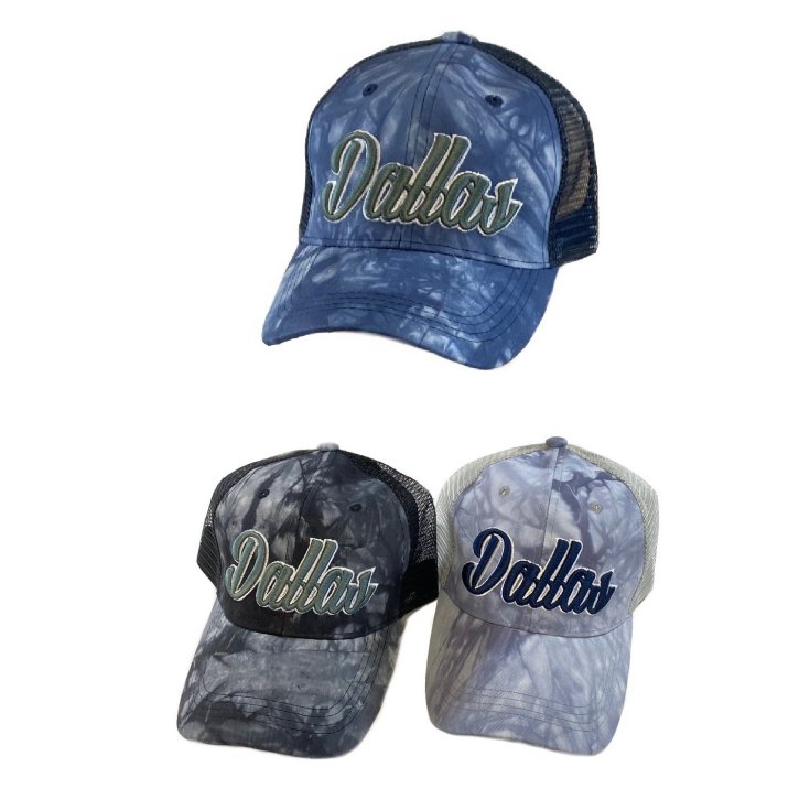 Summer Mesh Ball CAP/Tie-Dye Script DALLAS