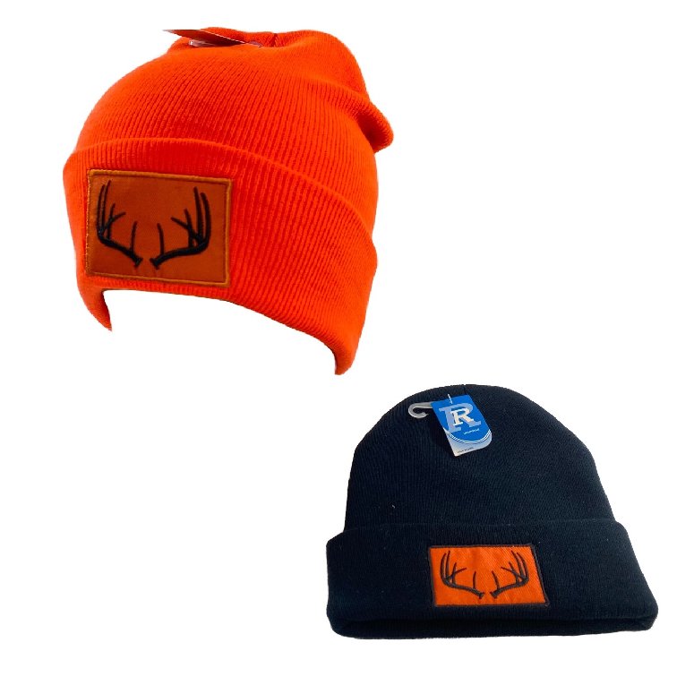 Embroidered Knitted Cuff Hat [Hunter ANTLERs]