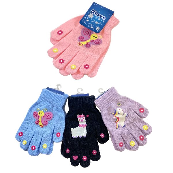 Girl's Knitted GLOVES [Assorted Prints] *Childs Size