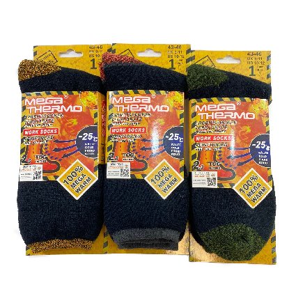 1pr Mega Thermal Crew SOCKS 10-13 [Two Tone]