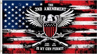 3'x5' FLAG: The 2nd Amendment is My Gun Permit