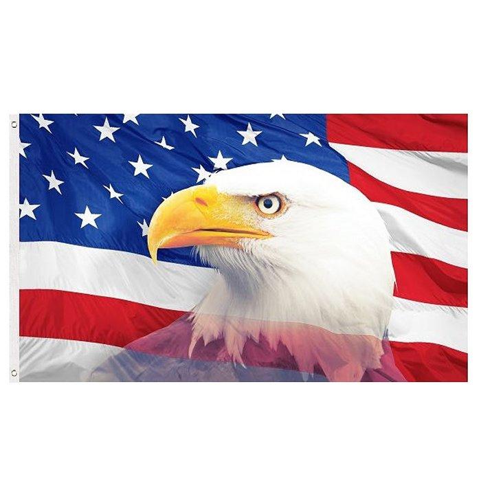 3'x5' AMERICAN Flag with EAGLE Head