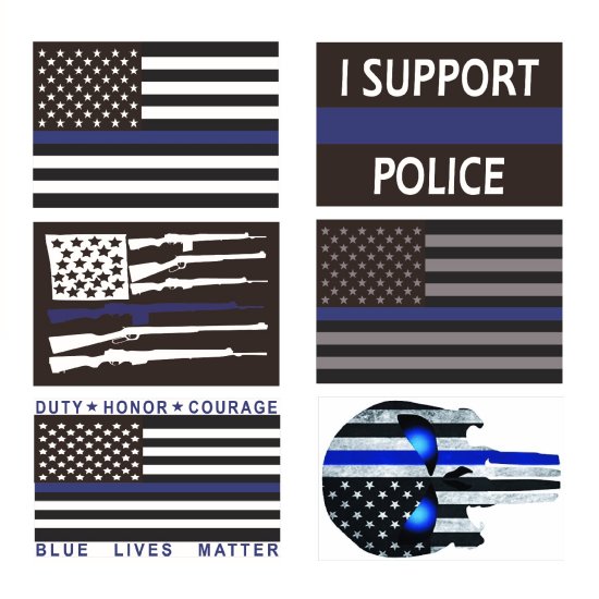 *  . 4''X6'' Bumper STICKER Blue Line