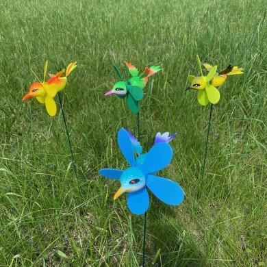 Yard Stake [HUMMINGBIRD with Pinwheel]