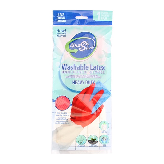 1pr Washable Latex Household GLOVES [Large]