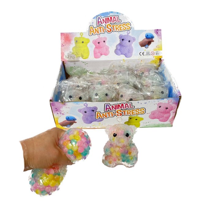 Squishy Bear with Water BEADS Stress Toy