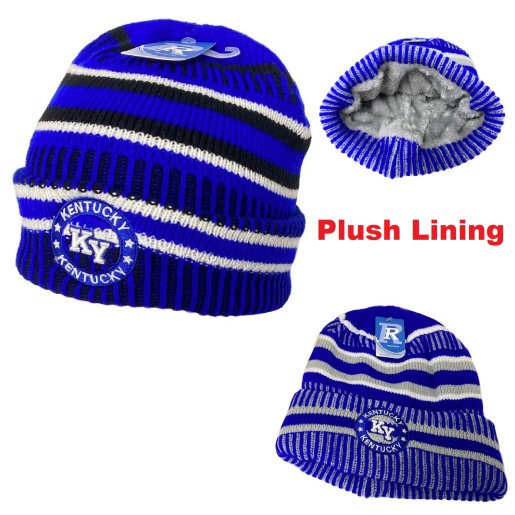 .Knitted Plush-Lined Varsity Cuffed HAT [Seal] KENTUCKY