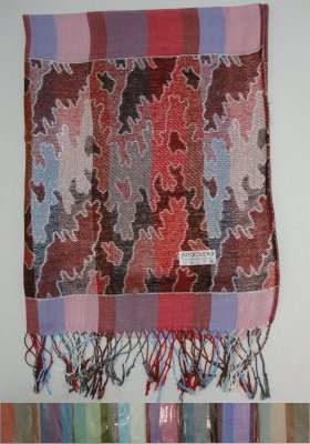 Fashion PASHMINA with Fringe--Stripes and Metallic Camo