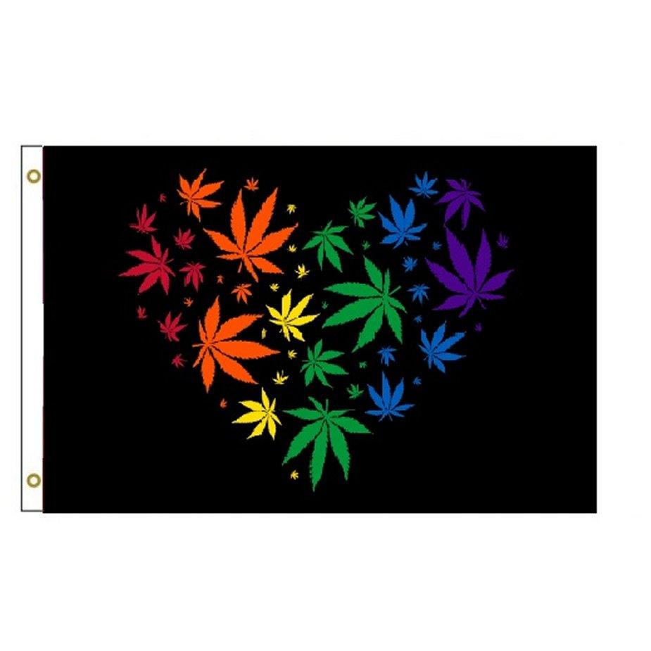 3'x5' Marijuana Love Rainbow FLAG