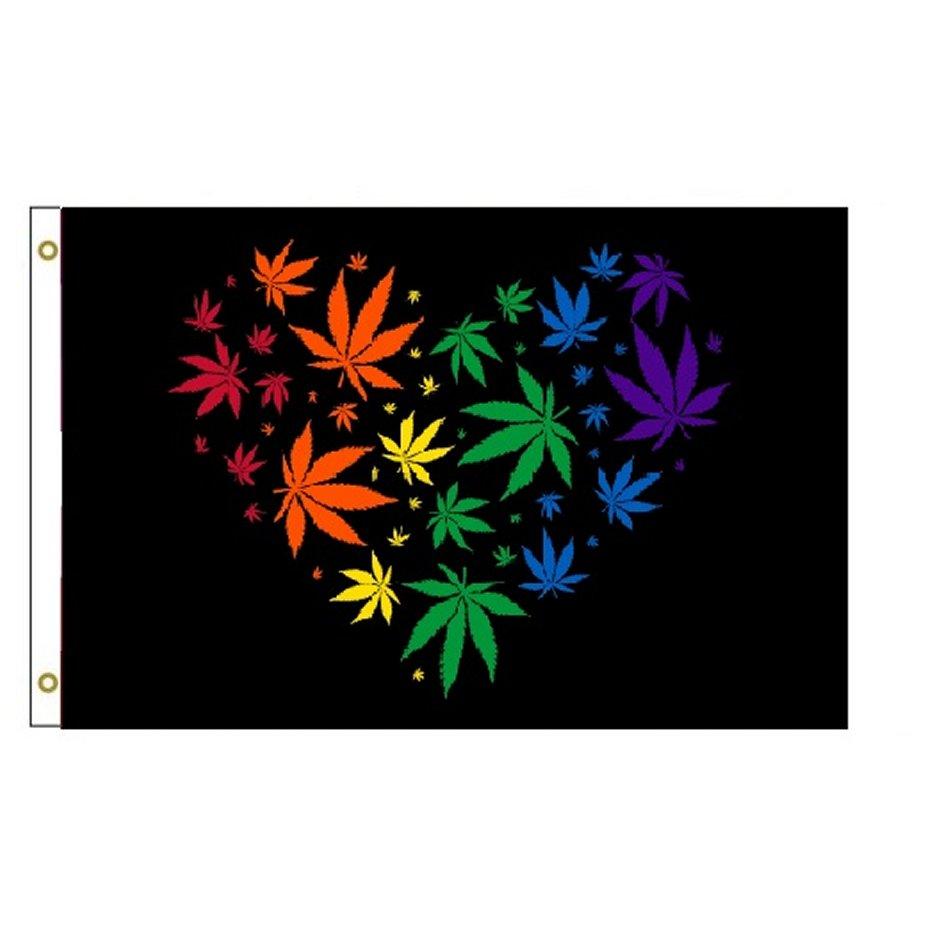 3'x5' Marijuana Love RAINBOW Flag