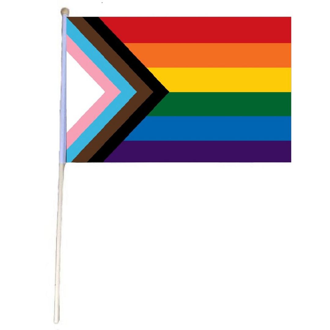 12''x18'' Stick FLAG [Progress Pride]