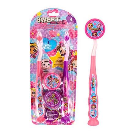 4pk Child's Toothbrush & COVER Set [Sweet Missy]