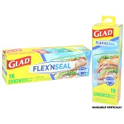 Glad Flex'N Seal Zipper BAG [16ct Sandwich]