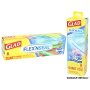 Glad Flex'N Seal Zipper BAG [8ct Quart]