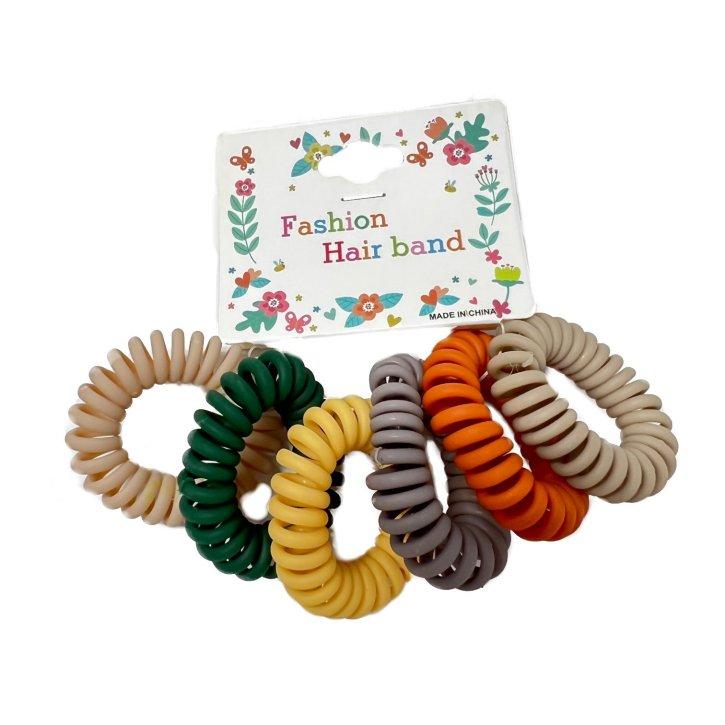 6pc Coil HAIR Ties [Colored]