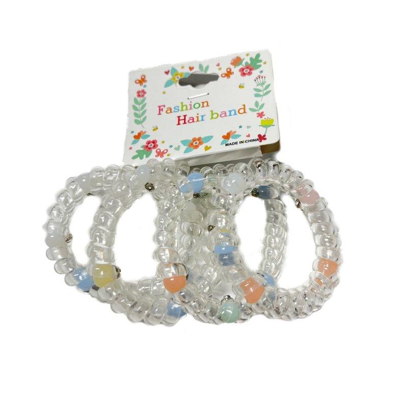 4pc Coil HAIR Ties [Clear]
