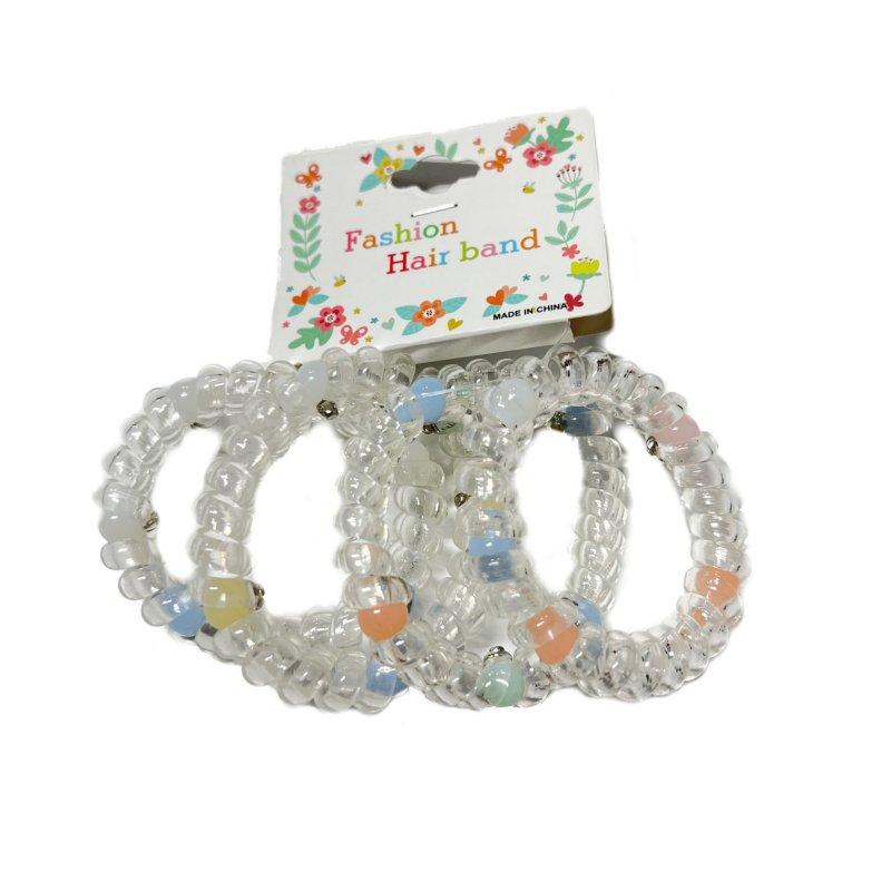 4pc Coil HAIR Ties [Clear]