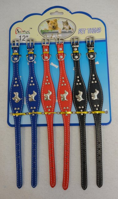 12'' DOG Collar with Metal Characters