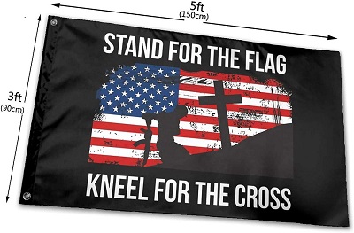 3'x5' Stand for the FLAG, Kneel for the Cross FLAG [Shadow]