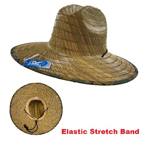 Straw HAT with Camo Edge